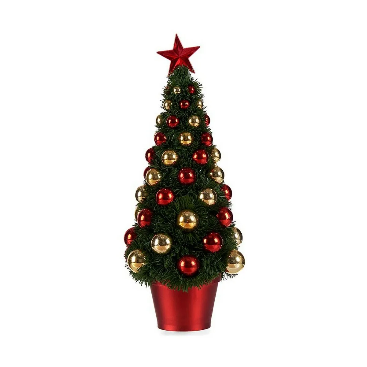 Albero di Natale Rosso Dorato Verde Plastica 16 x 37,5 x 16 cm polipropilene