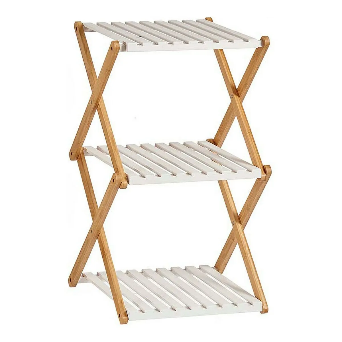 Scaffale Marrone Bianco Pieghevole Legno (32 x 65 x 39 cm)