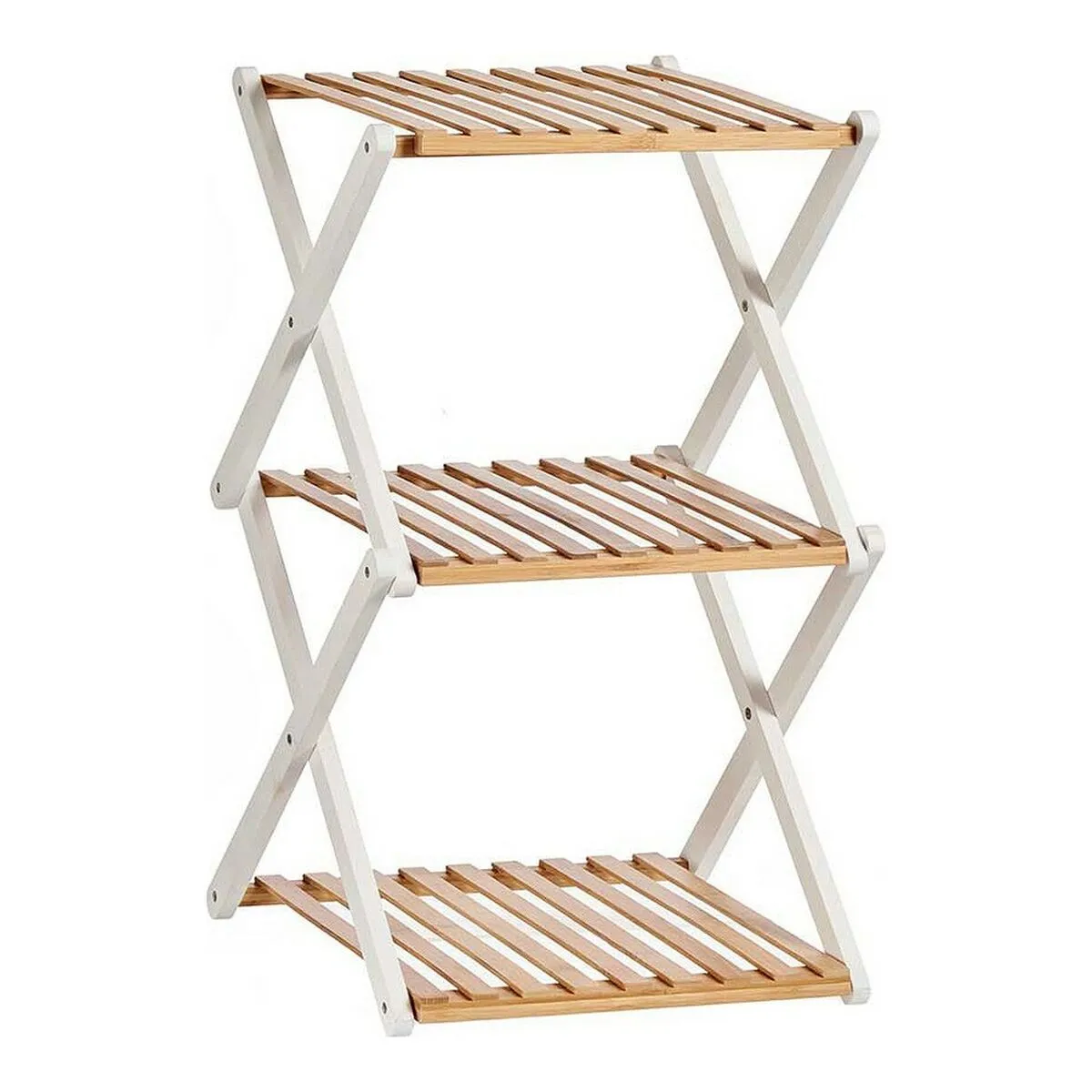 Scaffale Marrone Bianco Pieghevole Legno (32 x 65 x 39 cm)