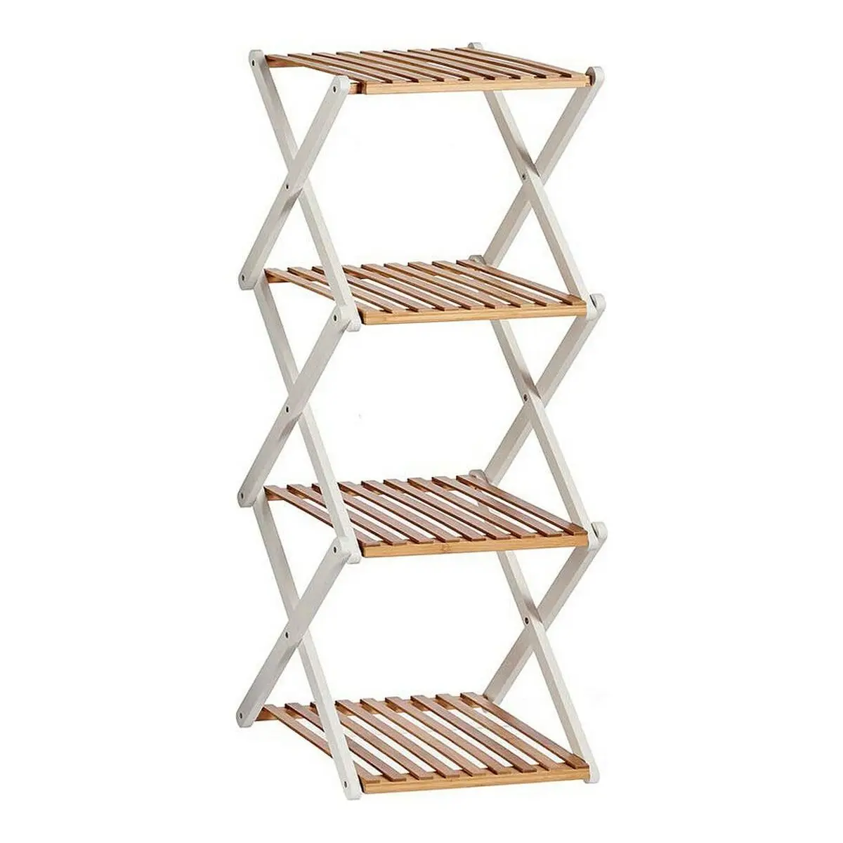 Scaffale Marrone Bianco Pieghevole Legno (32 x 96 x 39 cm)