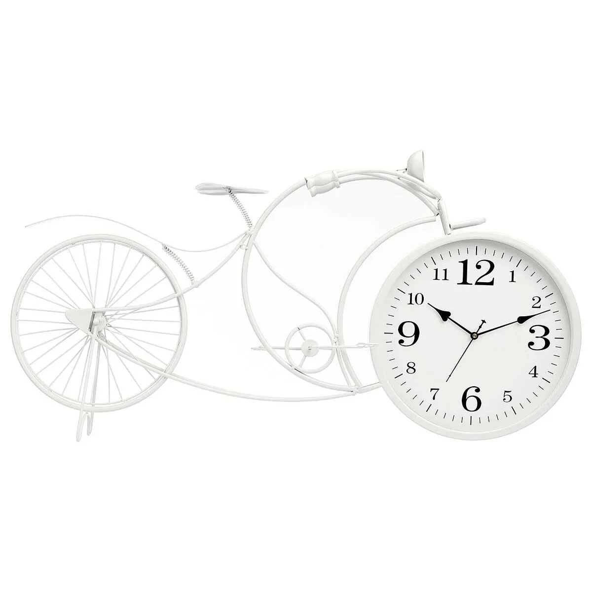 Orologio da Tavolo Bicicletta Bianco Metallo 95 x 50 x 12 cm