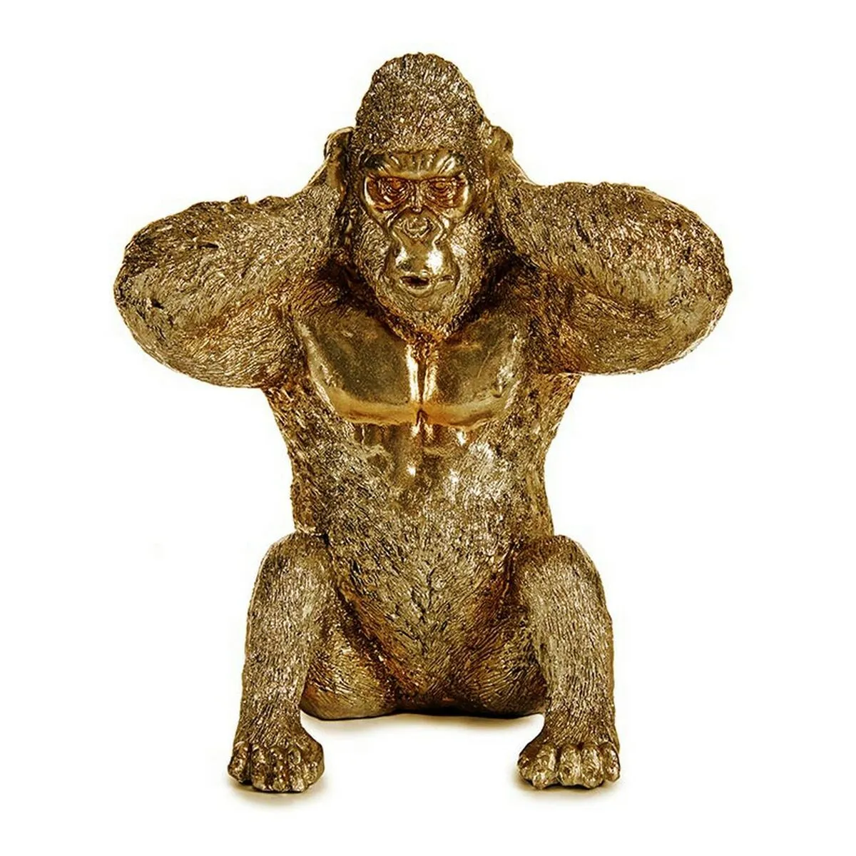 Statua Decorativa Gorilla Dorato 10 x 18 x 17 cm