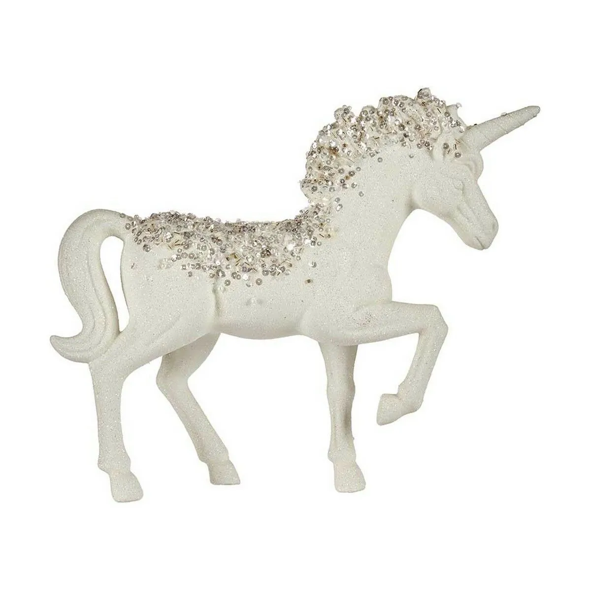 Statua Decorativa Unicorno 9,5 x 31 x 40 cm Bianco Plastica