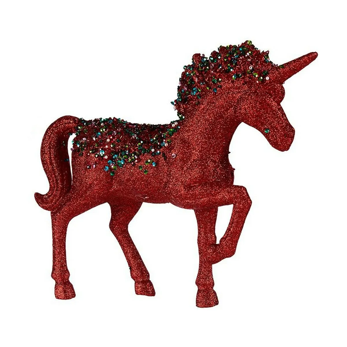 Statua Decorativa Unicorno 9,5 x 31 x 40 cm Rosso Azzurro Plastica