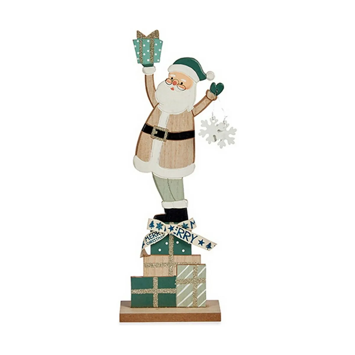 Statua Decorativa Verde Babbo Natale 7 x 40 x 14 cm Legno