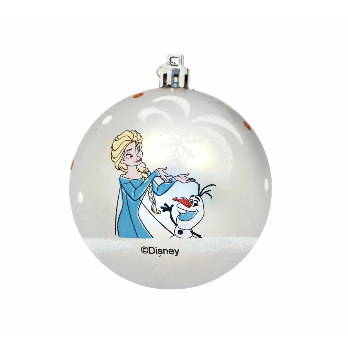 Palla di Natale Frozen Memories Argentato 6 Unità Plastica (Ø 8 cm)