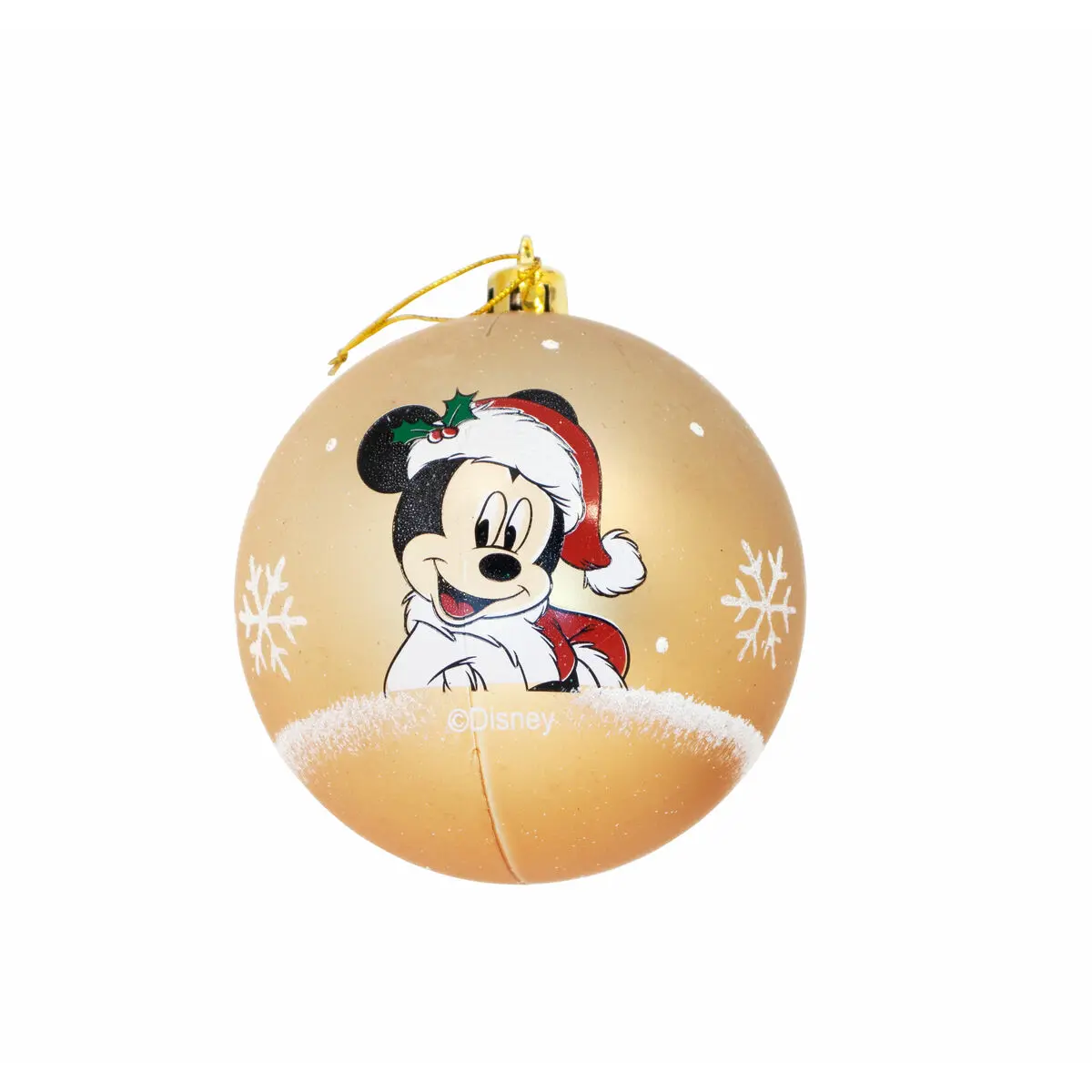 Palla di Natale Mickey Mouse Happy smiles Dorato 10 Unità Plastica (Ø 6 cm)