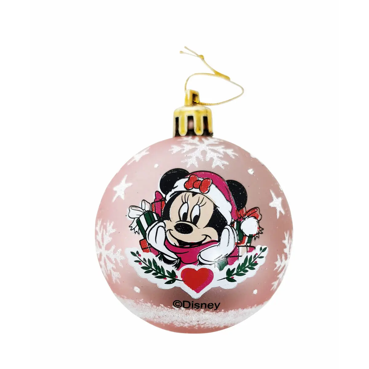 Palla di Natale Minnie Mouse Lucky 6 Unità Rosa Plastica (Ø 8 cm)