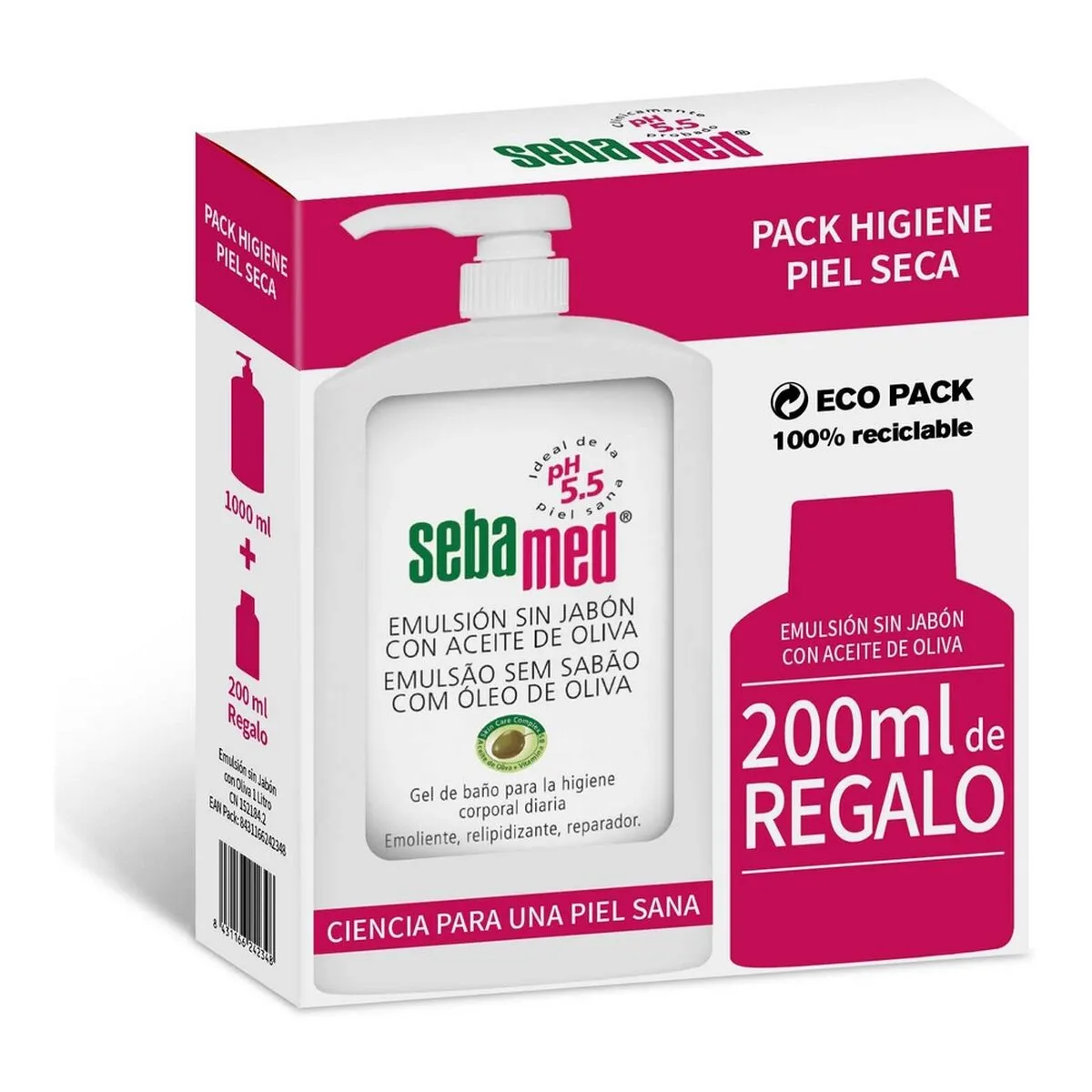 Set di igiene Sebamed Lozione Bagno Senza Sapone Olio d'Oliva (2 pcs)