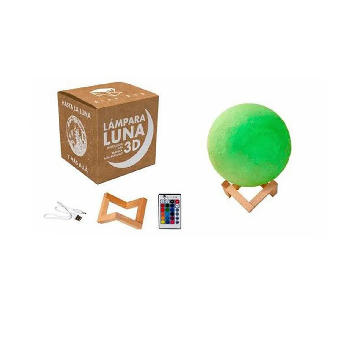 Lampada da tavolo Roymart 3D Luna Multicolore Ø 15 cm