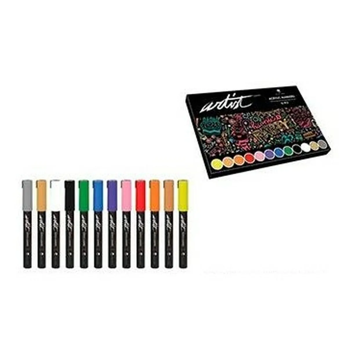 Set di Pennarelli Alex Bog Artist Multicolore 4,5 mm 12 Pezzi