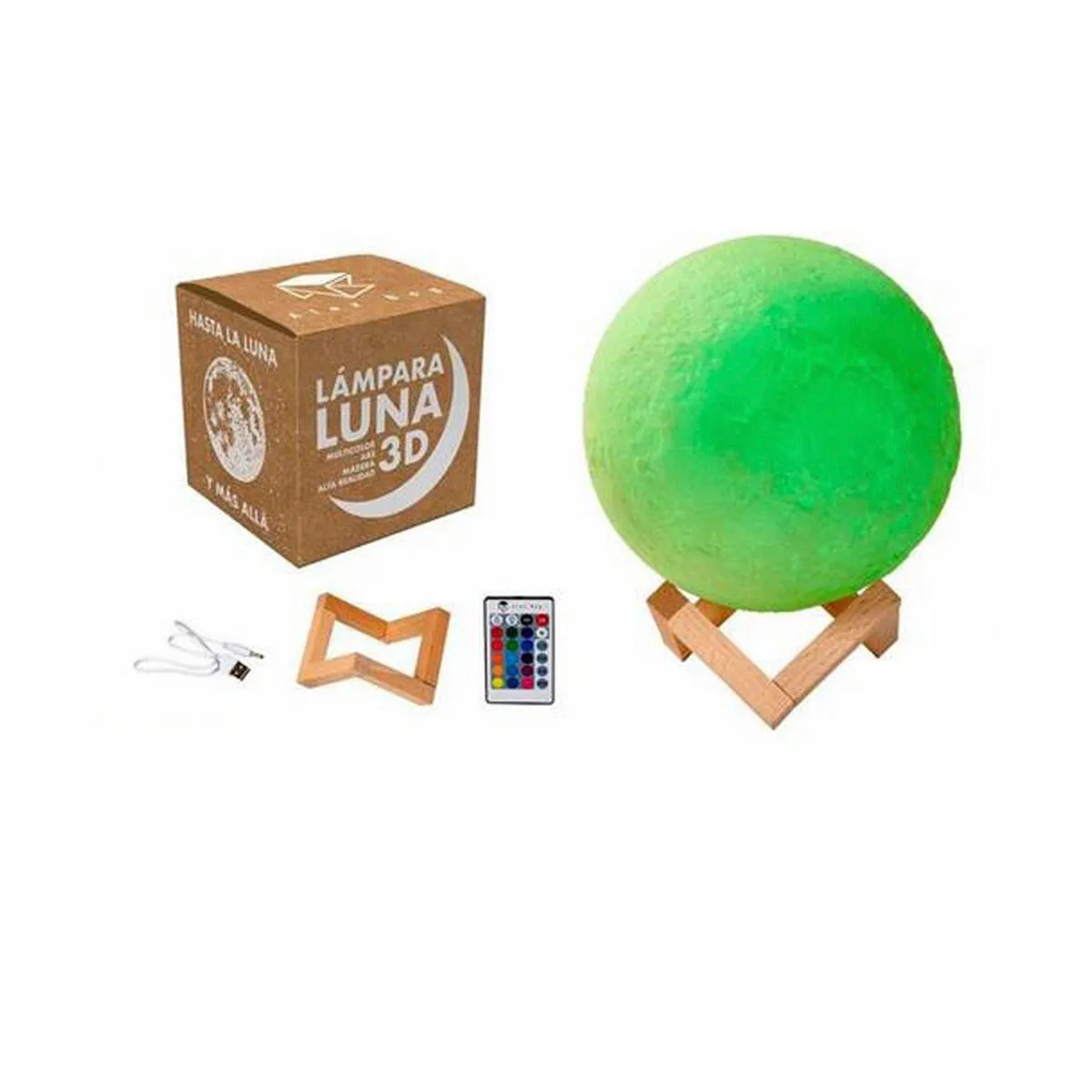 Lampada da tavolo Roymart 3D Luna Multicolore Ø 22 cm