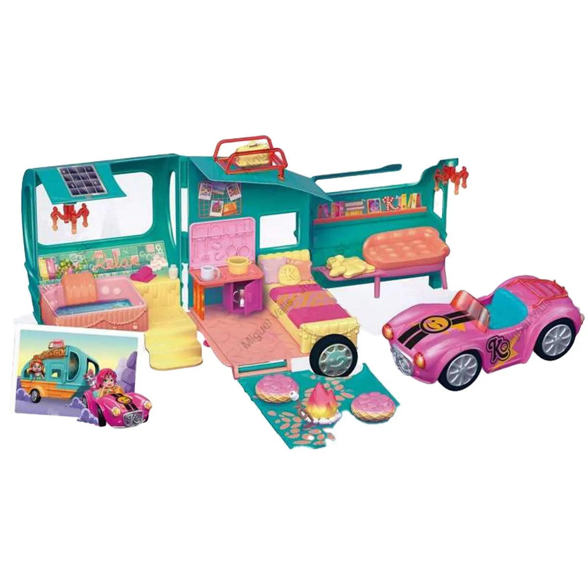 Playset di Veicoli Kookyloos Mia's Kooky Caravan 14 Parti (40 x 15 x 21 cm)