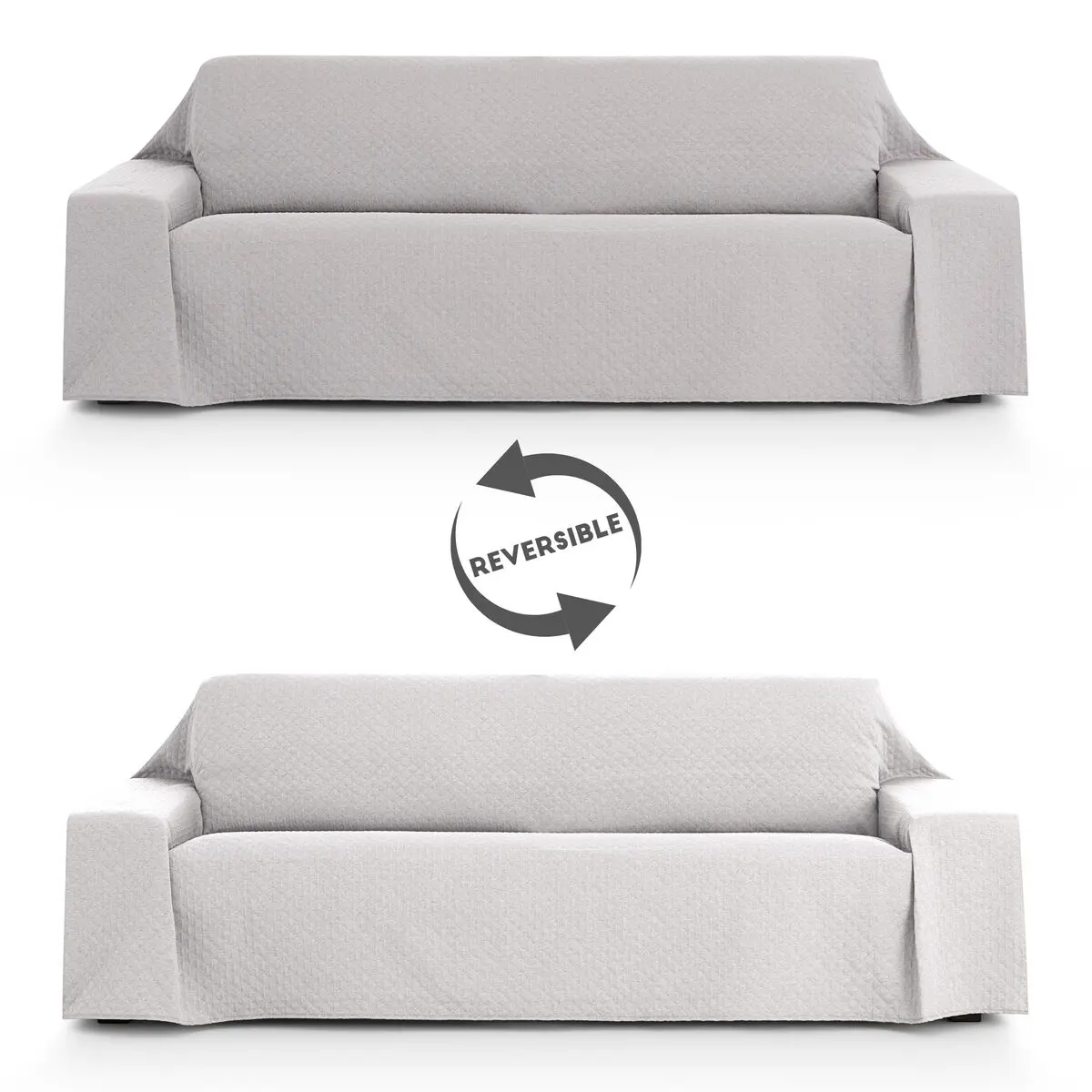 Copridivano Eysa SILVER Grigio chiaro 400 x 270 cm Reversibile