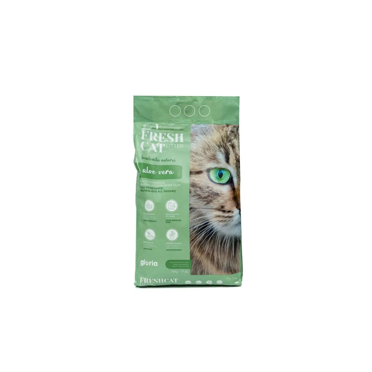 Sabbia per Gatti Gloria Bentonita Premium 15 kg Aloe Vera