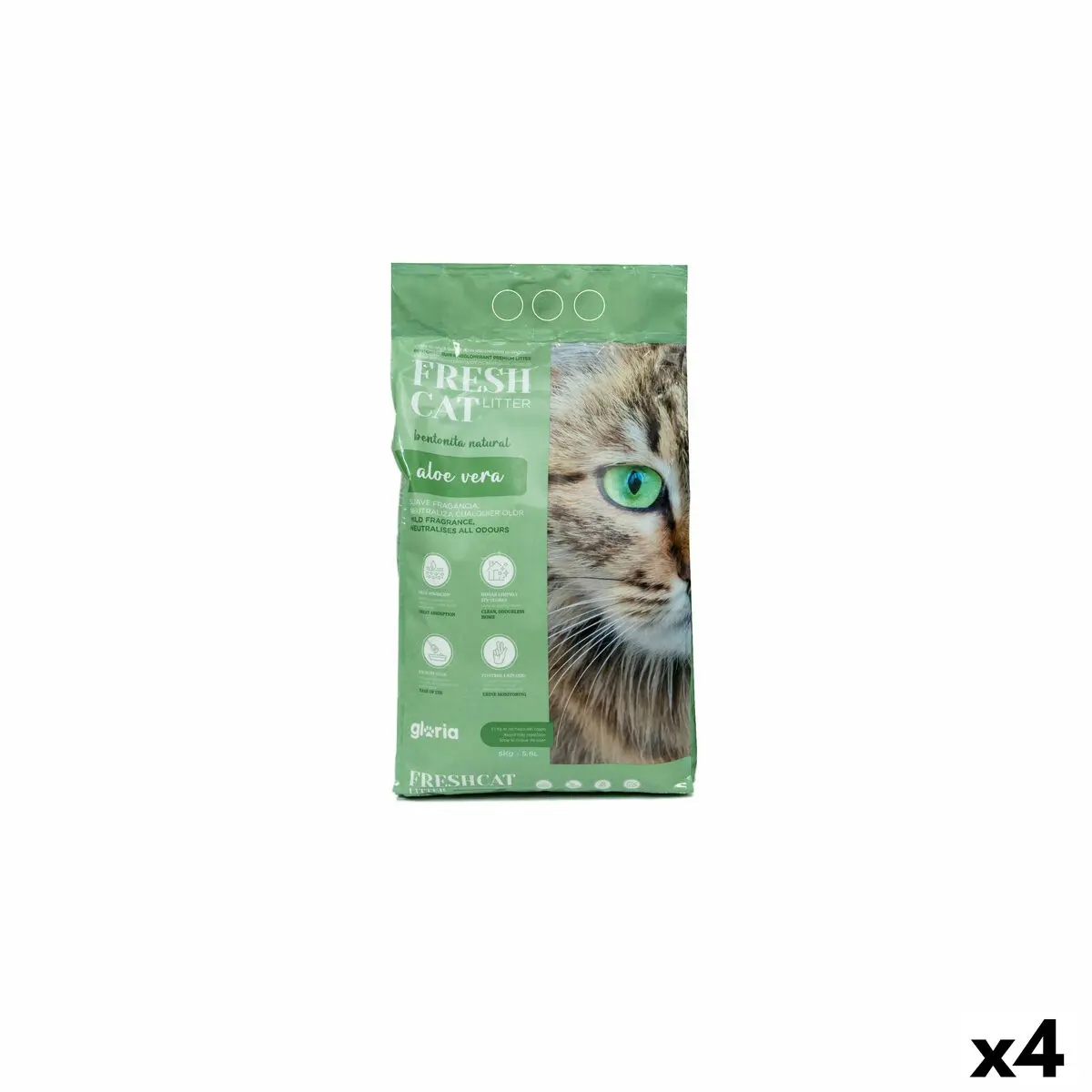 Sabbia per Gatti Gloria Premium Aloe Vera 5 kg 4 Unità