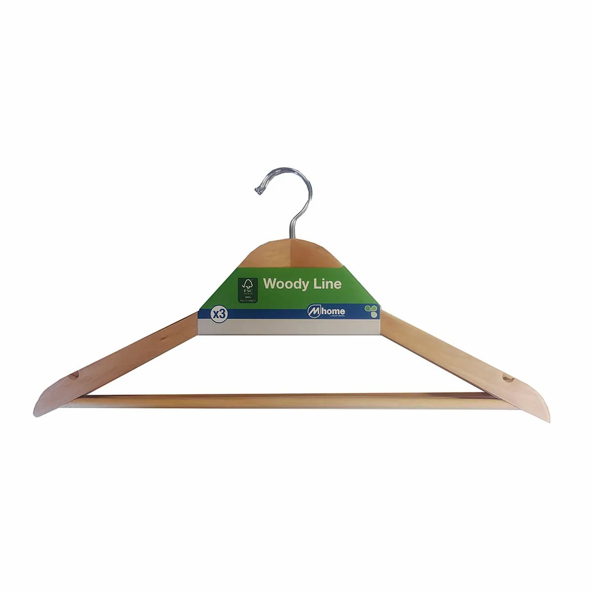 Grucce Mondex Vestito Ecologico Naturale Legno 3 Unità (43 x 22,5 cm)