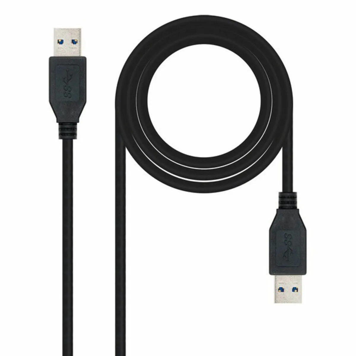 Cavo USB 3.0 A con USB A NANOCABLE 10.01.1002 Nero