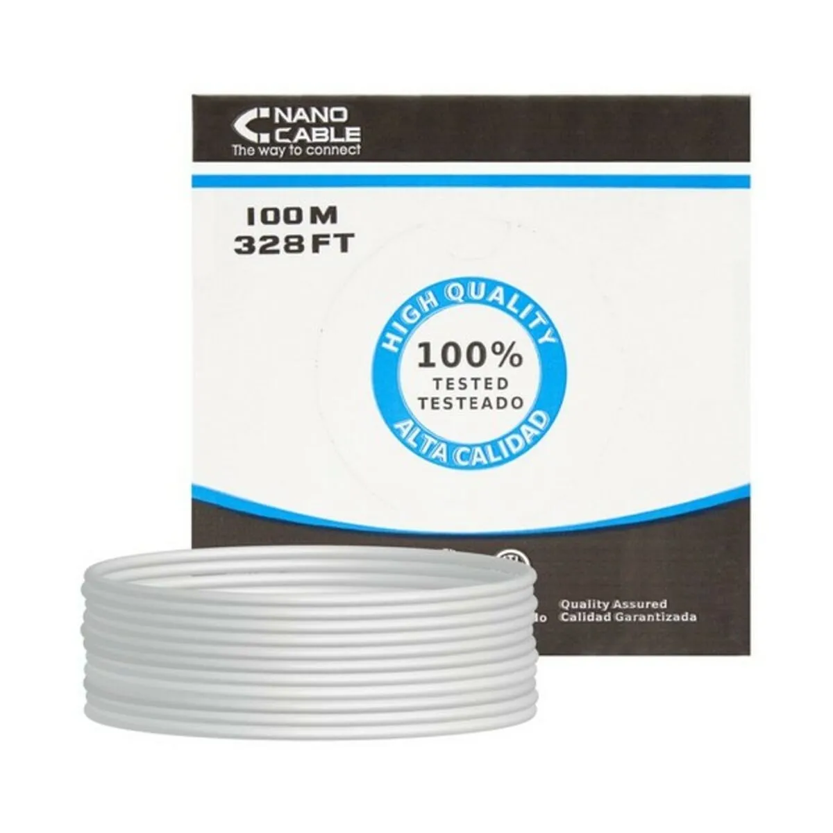 Cavo RJ45 Categoria 5e UTP NANOCABLE 10.20.0302-FLEX Grigio (100 M)