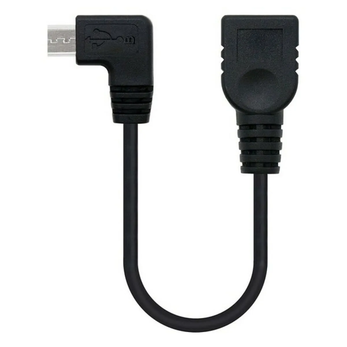 Cavo USB 2.0 A con USB B NANOCABLE CABLE USB 2.0 OTG ACODADO, TIPO MICRO B/M-A/H, NEGRO, 15 CM 15 cm Nero Maschio/Femmina