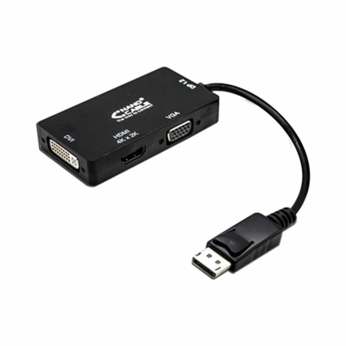 Adattatore DisplayPort con VGA/DVI/HDMI 3 en 1 NANOCABLE 10.16.3301-BK Nero