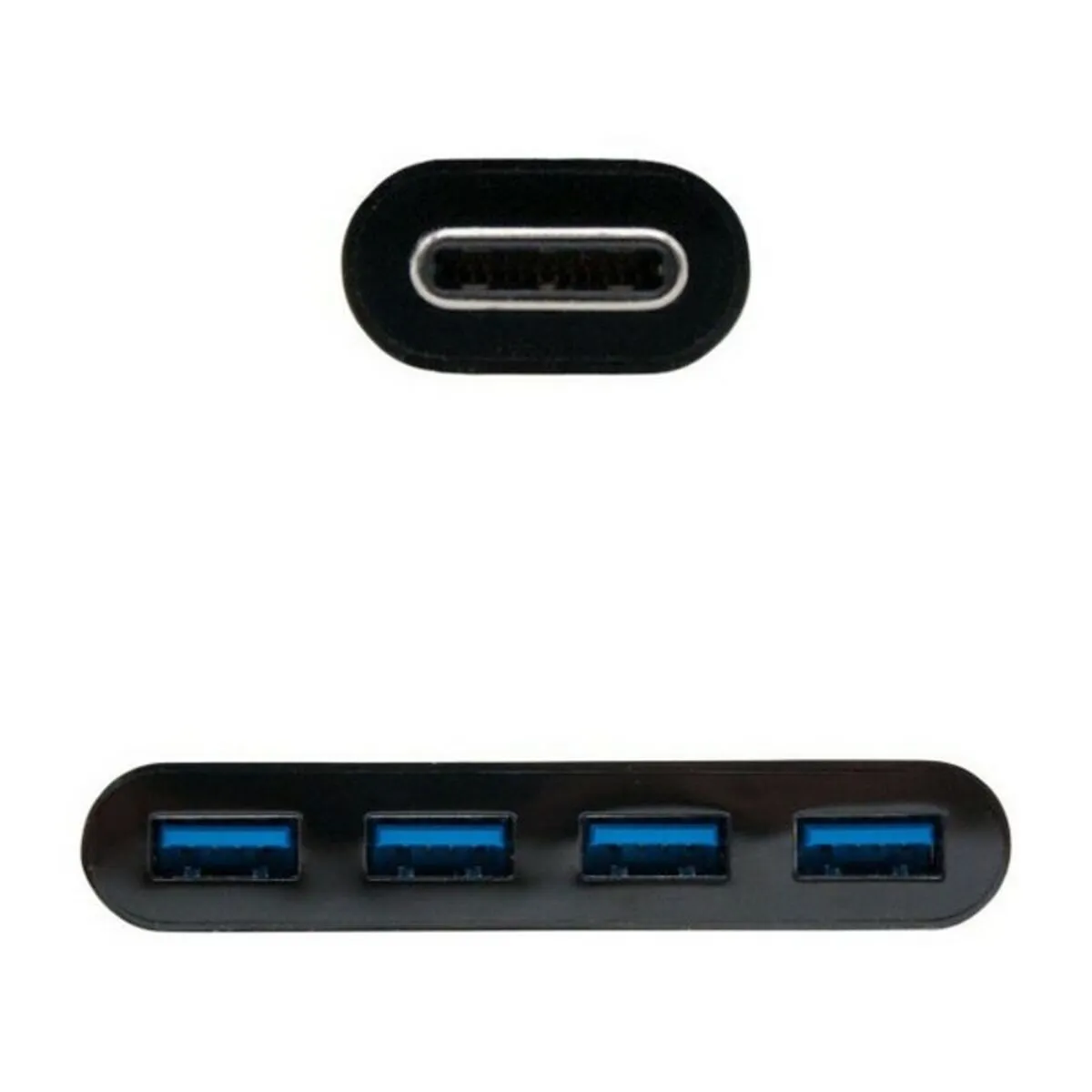 Adattatore USB C con USB NANOCABLE 10.16.4401-BK (10 cm) Nero