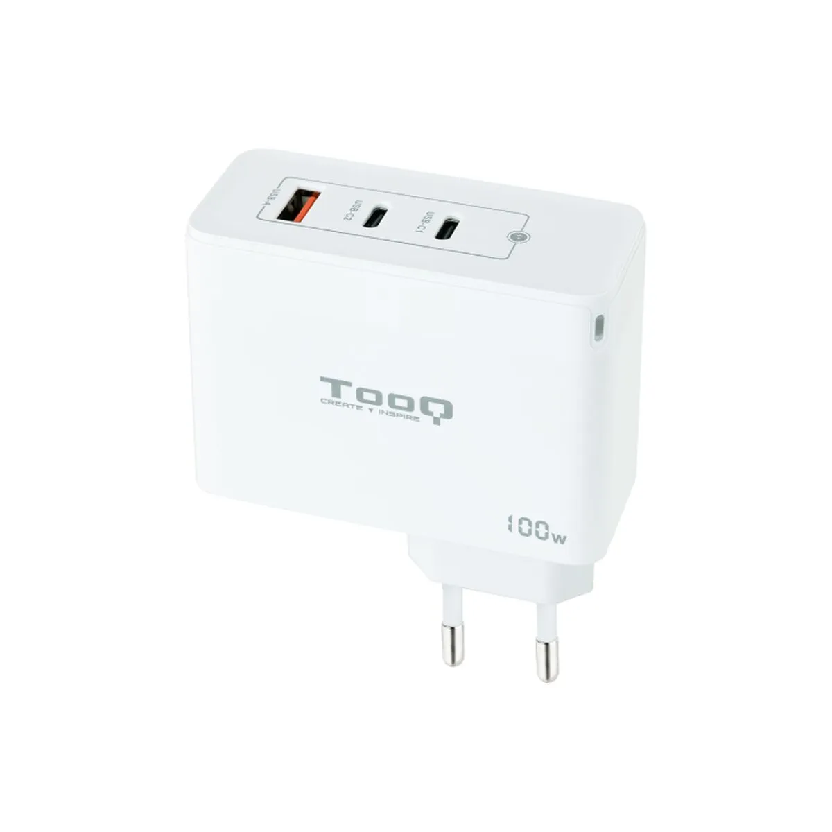 Caricabatterie da Parete TooQ TQWC-GANQC2PD100W Bianco 100 W