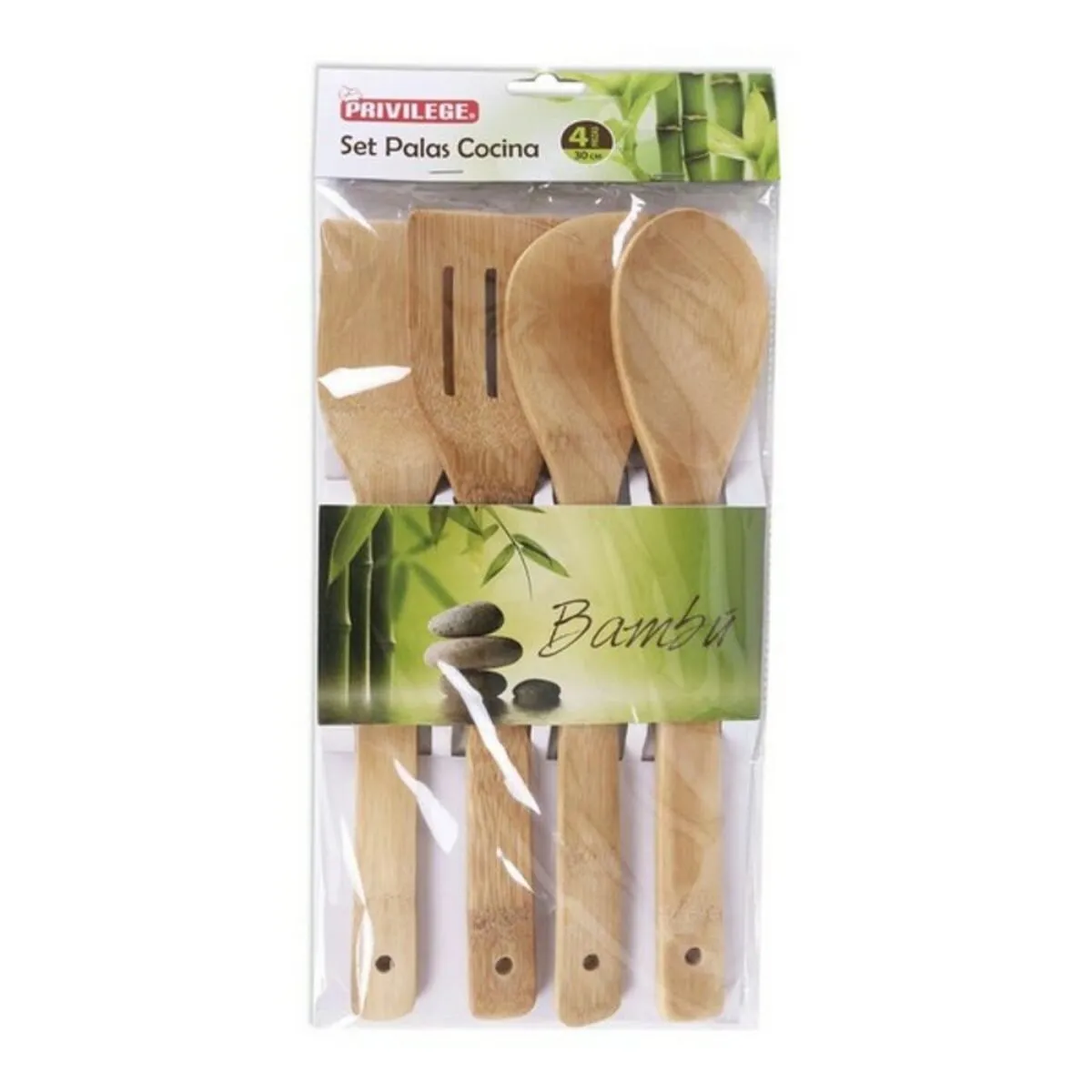 Set di Utensili da Cucina Privilege Bambù (4 Pcs)