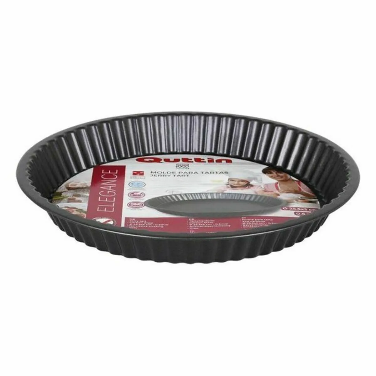 Vassoio da Forno Quttin (25,5 x 3 cm) Grigio Acciaio al carbonio