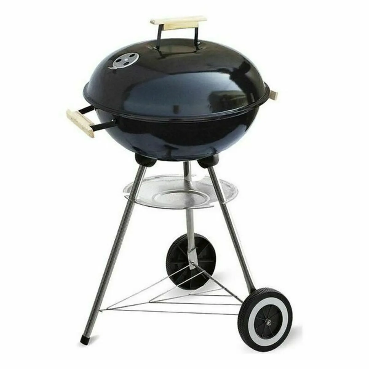 Barbecue a Carbone con Coperchio e Ruote Algon Nero (Ø 45 cm) Acciaio Smaltato