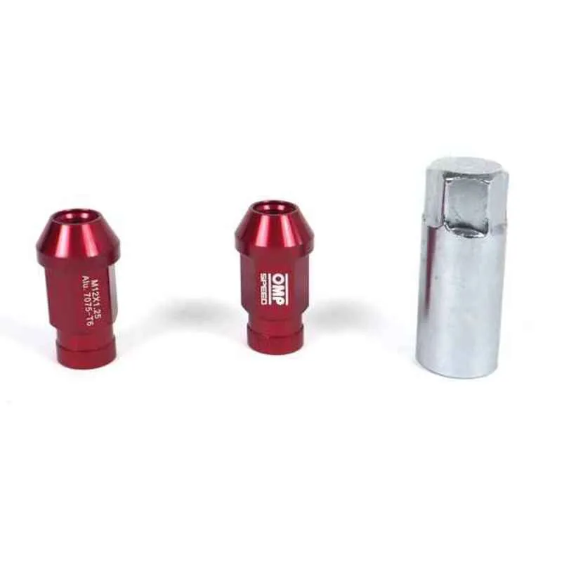 Set Dadi OMP 7075 40 mm M14 x 1,50 20 uds Rosso