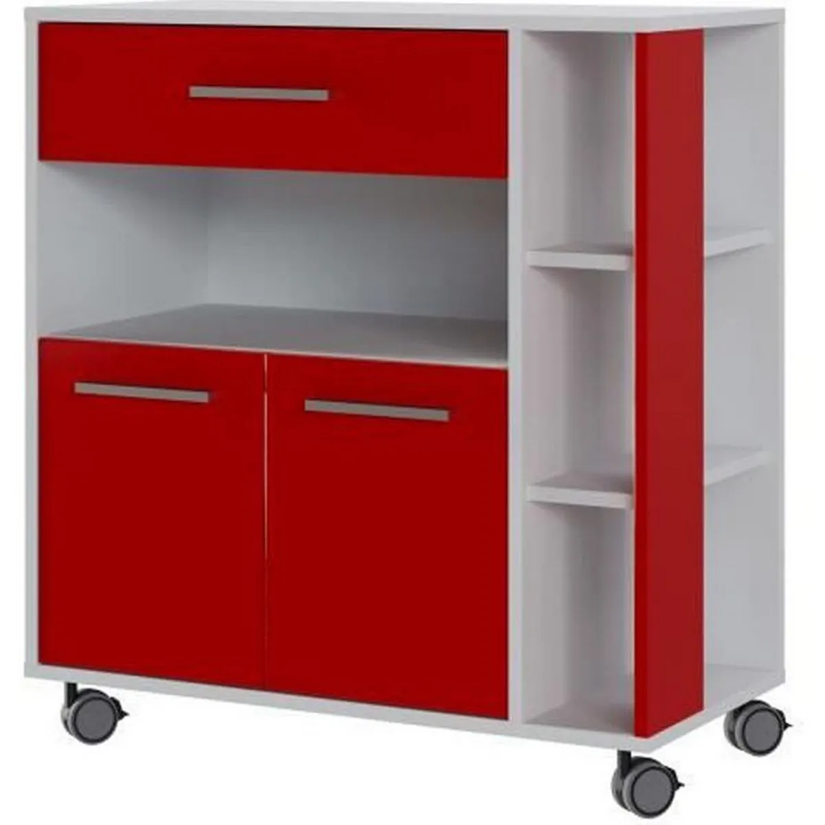 Carrello da Cucina Rosso Bianco ABS (80 x 39 x 87 cm)