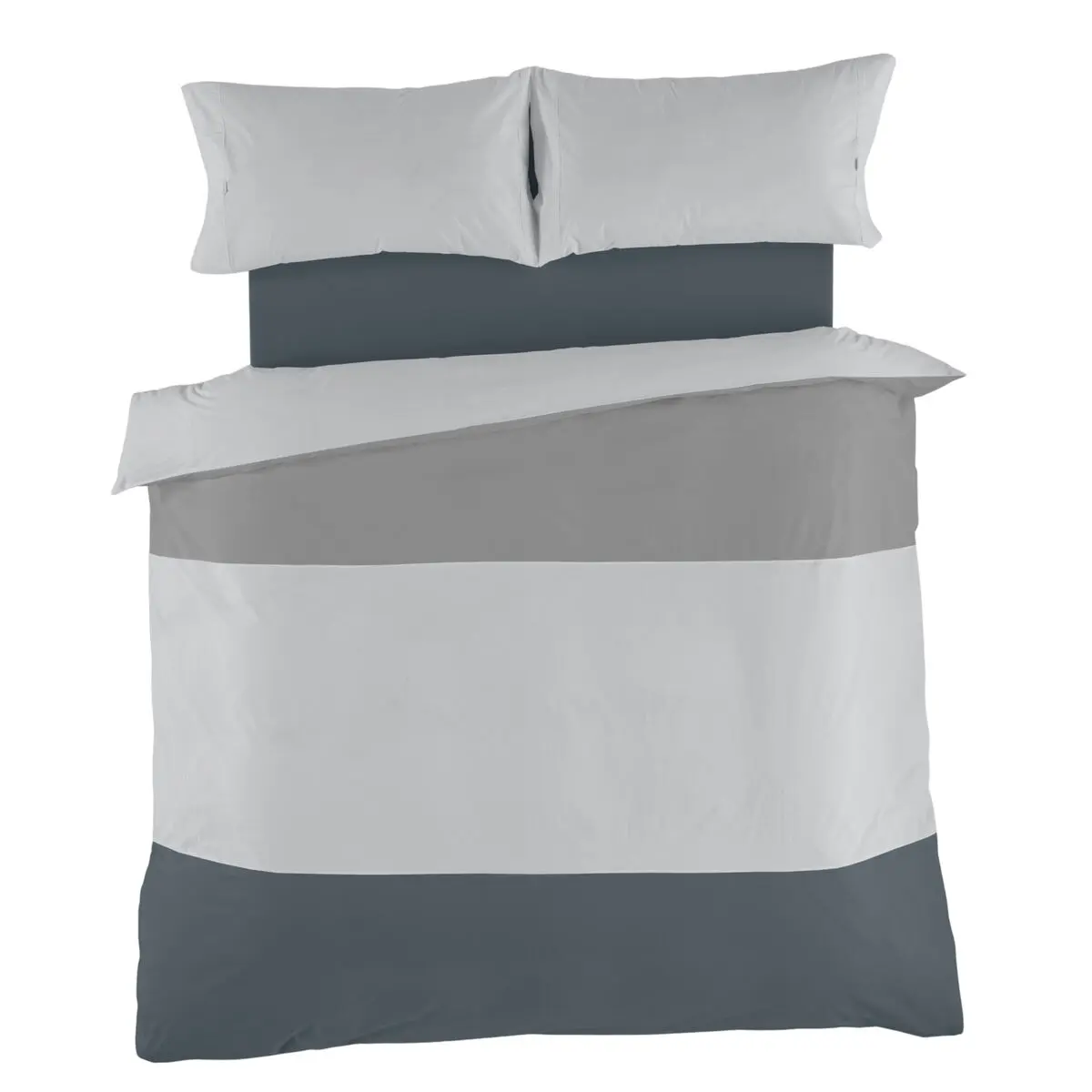 Set di copripiumino Alexandra House Living Bianco Grigio Osimano 4 Pezzi