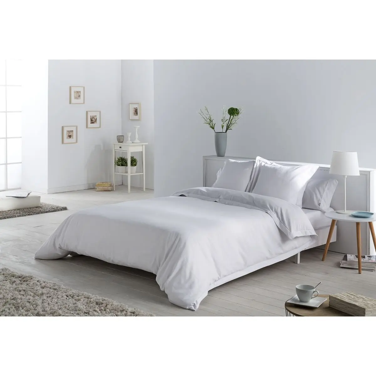 Set di copripiumino Alexandra House Living Bianco Singolo 4 Pezzi