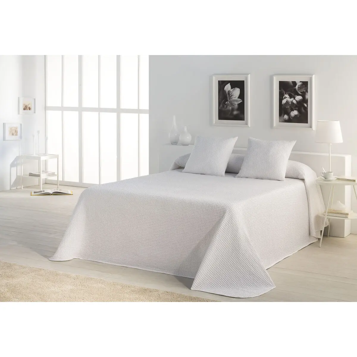 Trapunta Alexandra House Living Banús Bianco 235 x 290 cm (3 Pezzi)