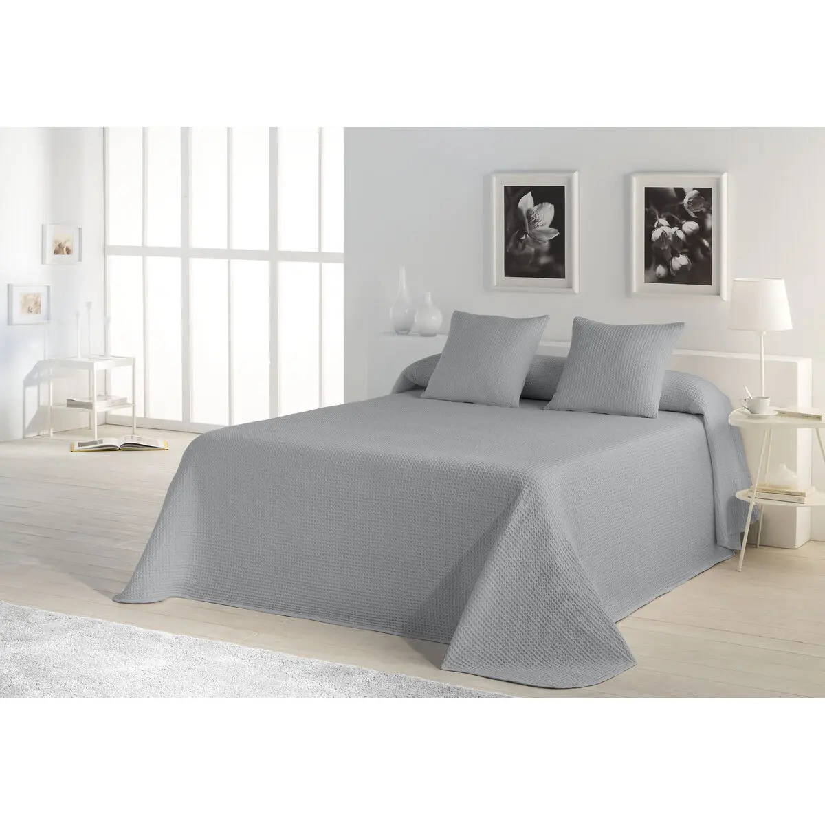 Trapunta Alexandra House Living Banús Grigio Perla 280 x 290 cm (3 Pezzi)