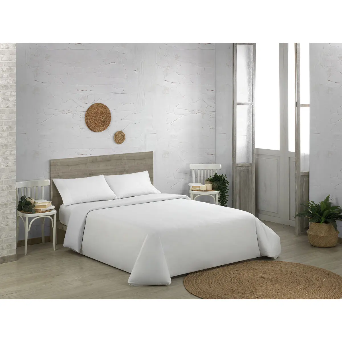 Set di copripiumino Alexandra House Living QUTUN Bianco Matrimoniale 3 Pezzi