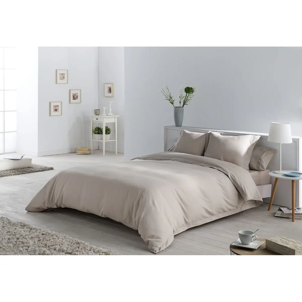 Set di copripiumino Alexandra House Living Espiga Beige Matrimoniale 5 Pezzi