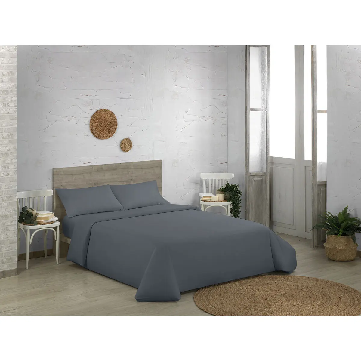 Copripiumino Alexandra House Living Qutun Grigio scuro 150 x 220 cm