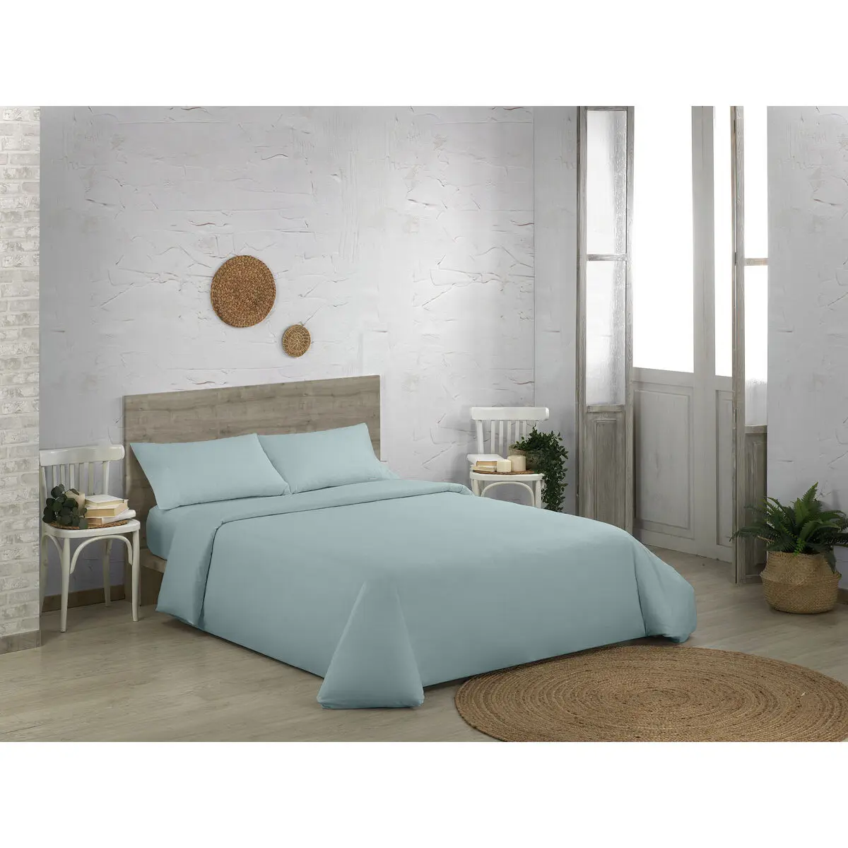 Copripiumino Alexandra House Living Qutun Azzurro Chiaro 150 x 220 cm