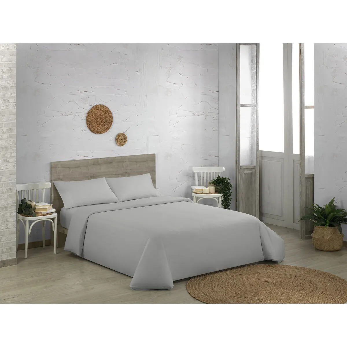 Copripiumino Alexandra House Living Qutun Grigio Perla 150 x 220 cm