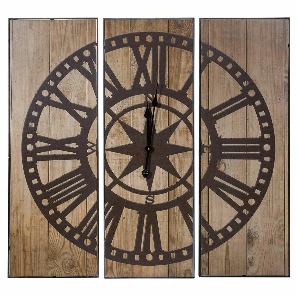 Orologio da Parete Alexandra House Living Nero Ferro Legno MDF 90 x 2 x 90 cm