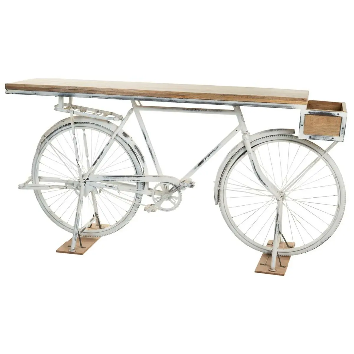 Ingresso Alexandra House Living Bike Bianco Caffè Ferro Legno di mango 50 x 90 x 198 cm