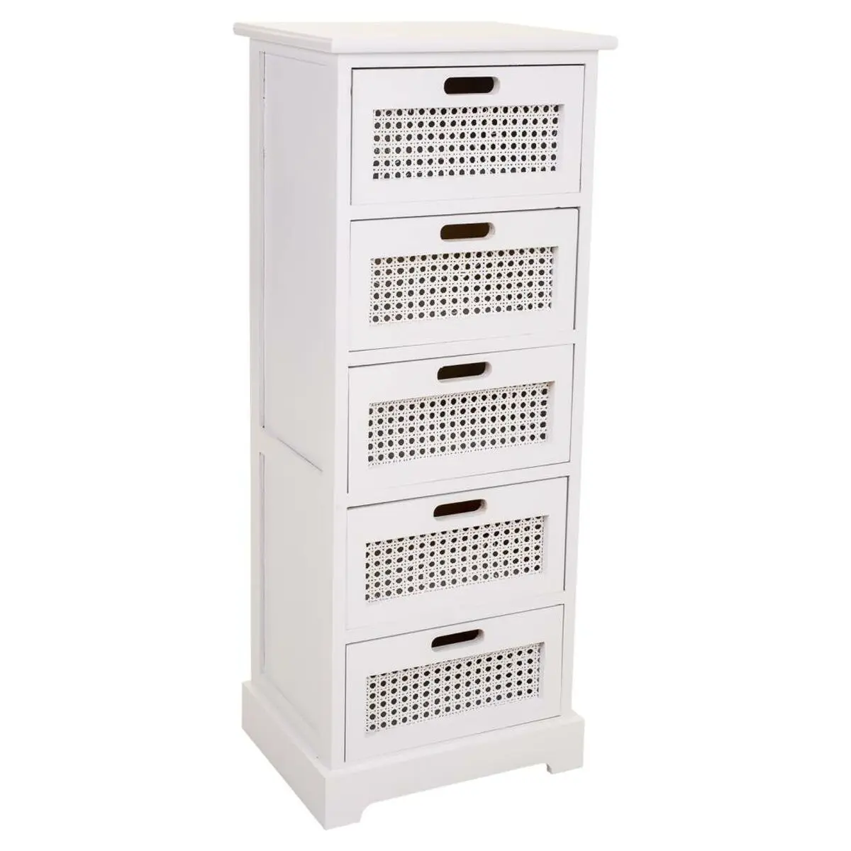 Cassettiera Alexandra House Living Bianco Canna Legno di paulownia Legno MDF 29 x 91 x 35 cm