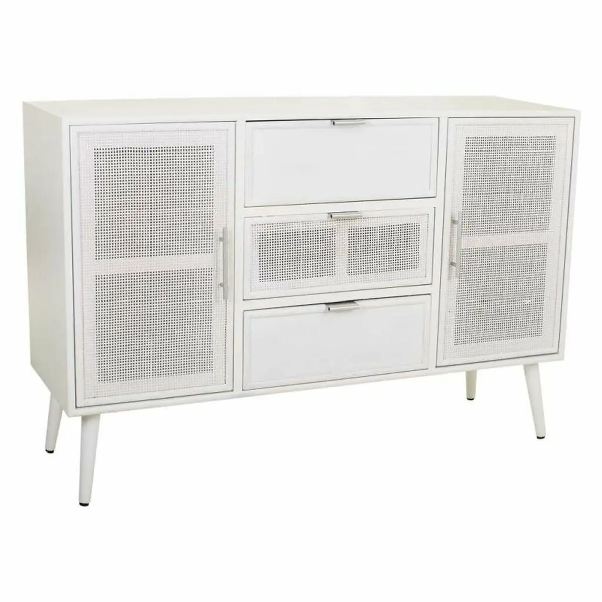 Credenza Alexandra House Living Bianco Argentato Bambù Legno MDF 40 x 81 x 120 cm