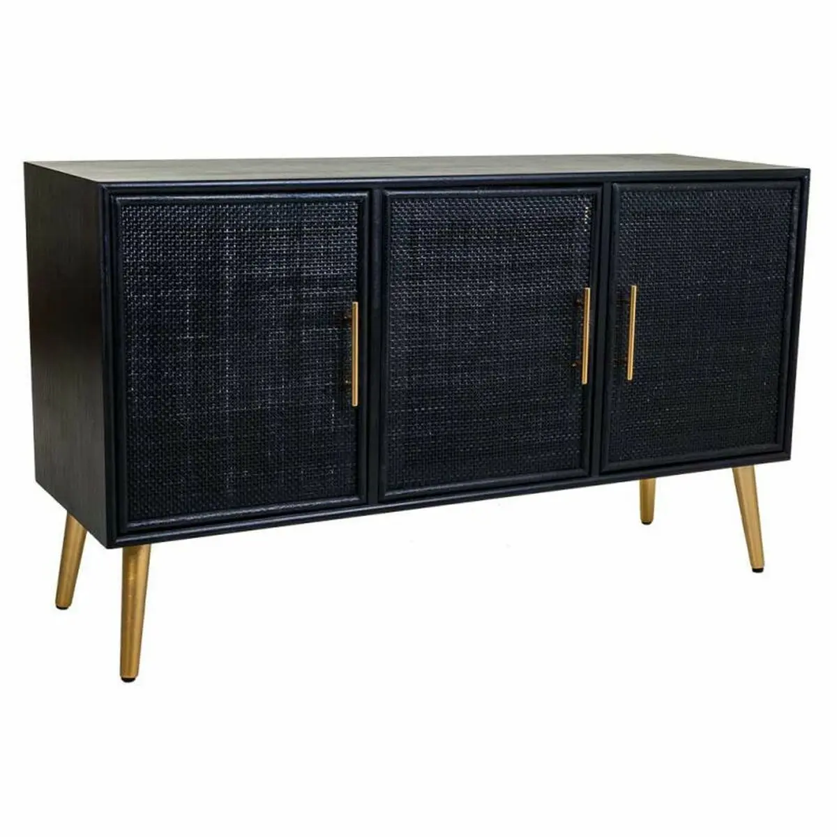 Credenza Alexandra House Living Nero Dorato Legno MDF