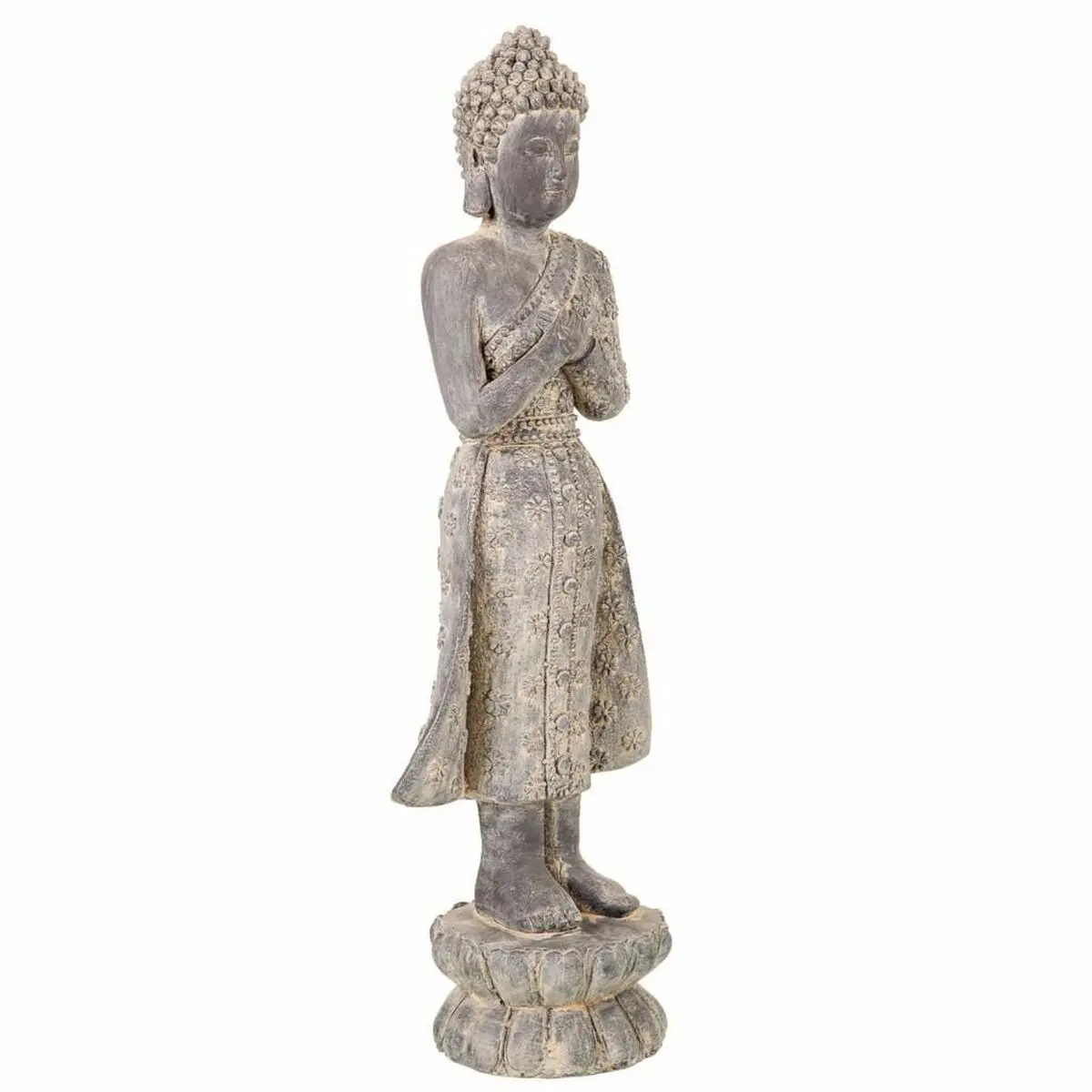 Statua Decorativa Alexandra House Living Grigio Poliresina Buddha 18 x 71 x 23 cm