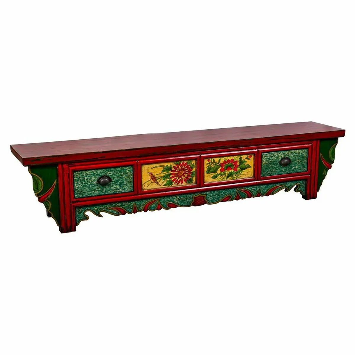 Cassettiera multiuso Alexandra House Living Rosso Legno di olmo 32 x 42 x 157 cm