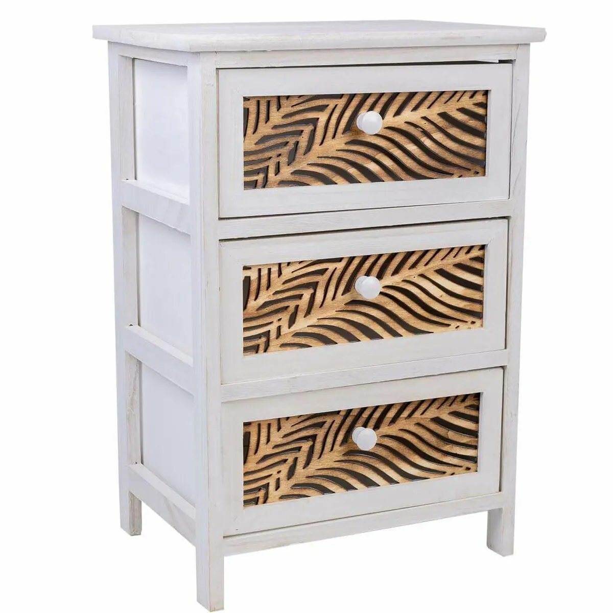 Cassettiera Alexandra House Living Bianco Legno Legno di paulownia 29 x 58 x 40 cm