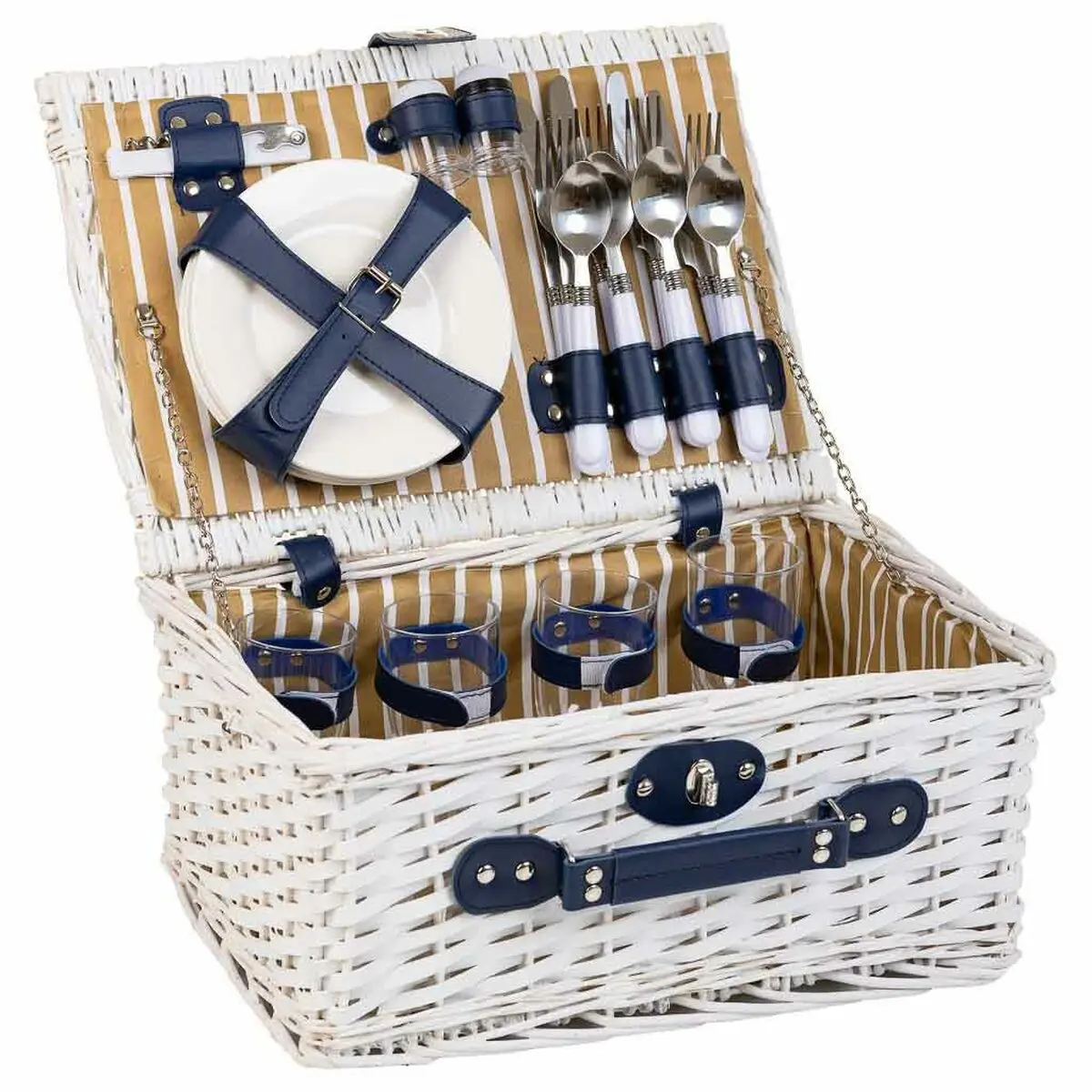 Cestino da Picnic Alexandra House Living Bianco vimini